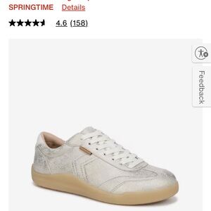 Dr. Scholl's Women's Metallic Silver Lace-Up Sneaker with Gum Sole